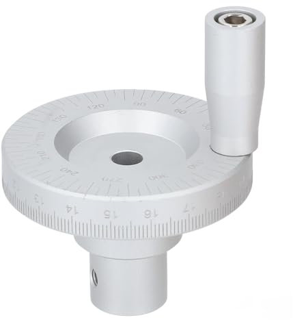 Compact Handwheel 8mm Inner Diameter Aluminum Alloy Replacement,Lathe Handwheel for Sliding Table Guide Rail with 200 Arc Scales and 360 Front Scales, Clear Engraved, and Erosion