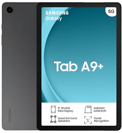 Samsung Galaxy Tab A9 64GB 4GB RAM LTE Unlocked to all Carrier, including with official 25W UK Adapter (EP-T2510) Retail Pack, (8.7, Inches, Graphite, LTE, 128, GB)