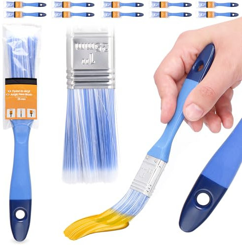 10x Malerpinsel Breite 25 mm Flachpinsel Farbpinsel Pinsel Lackpinsel Beizpinsel Acrylpinsel Lasurpinsel Lackpinsel Flächenstreicher für Malerei Dekoration