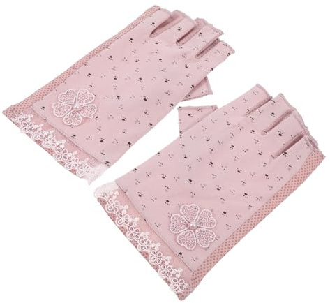 JEWEDECO Halbfinger Sonnenhandschuhe Für Damen Atmungsaktive Sonnenschutzhandschuhe Flexible Fingerlose Handschuhe Zum Radfahren Und Autofahren Für Sommer Outdoor-aktivitäten