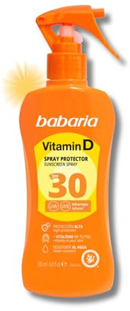 Babaria - Spray Solar Vitamina D Spf30 | Crema Solar 30 Cuerpo 200ml | Bloqueador Solar Con Vitamina D | Protector Solar Pistola | Protector Solar 30 Todo Tipo De Pieles