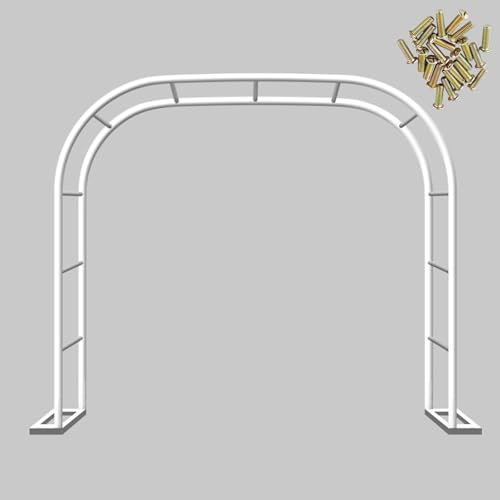 Großer weißer Metall-Gartenbogen – Hochzeitsrose, Torbogen, Stahlrahmen, Pergola für Kletterpflanzen, Rankgitter, dekorative gewölbte Unterstützung für Gartenhochzeiten
