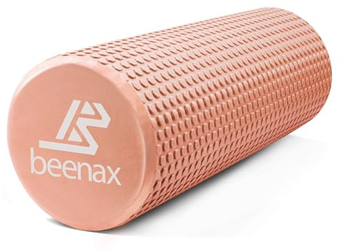 Beenax Foam Roller 44cm - Lightweight Muscle Roller for Fitness, Pilates, Yoga, Physio, Trigger Point, Deep Tissue, Joint Massage, Pain Relief - Designed to Relieve Stress and Relax Tight Muscles