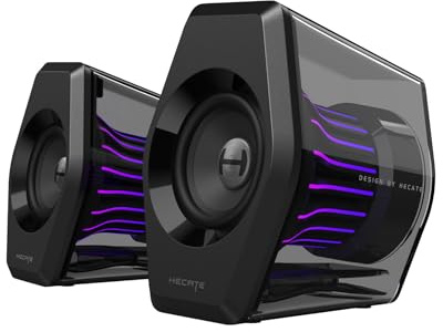 Edifier G2000 Pro 2.0 Altavoz RGB para Juegos, Potencia máxima 64W, sincronización de luz Tempoflow ™ 270 Grados, Sonido Envolvente Virtual 7.1-Bluetooth 5.4 / USB-C/AUX, Adecuado para PC (Negro)