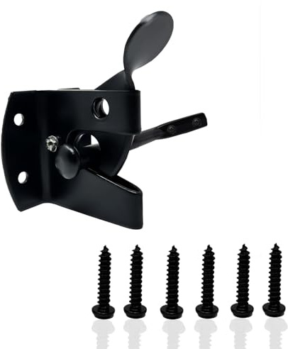 MKB Black Garden Gate Latch for Wooden Gates Black Door Latch Lock Galvanized Self Locking Gate Latch Weather Protection Auto Door Latches & Door Latch