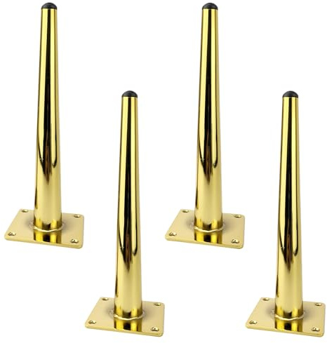 MJYDKBZ Möbelfüße Gold 20cm, 4 Stück Möbelbeine Stütz Möbelfüsse Gold Eisen | Tischfüße Sprühfarbe Sofasfüße Höhe: 10-72cm Schrankfüße Couchtischbeine Sofas Beine Tischbeine 20cm/7.9