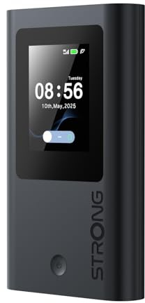 STRONG 5G+ HOPI Routeur 5G Portable WiFi 6 AX1800 avec 5 Go de données, Hotspot WiFi de Poche avec eSIM, jusqu'à 3,4 Gbps en téléchargement 5G, Batterie 4500 mAh, Port USB-C, Fonction Power Bank