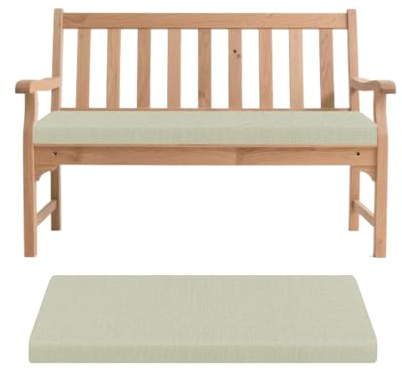Generisch Bankauflage, Abnehmbarem Sitzkissen Banks, rutschfeste Gartenbank Auflage, Waschbar Sitzauflage Banks für Innen Outdoor Fensterbank Couch ban k Eckbank Auflagen,Off White,100x45x5cm