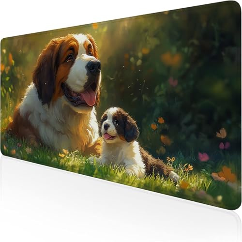 Alfombrilla Ratón XXL 1200x600x3mm, Verde Alfombrilla Escritorio, Perro Mouse Pad Gaming con Base de Caucho Antideslizante e Impermeable Almohadilla Teclado, Protector Escritorio para Oficina D1-472