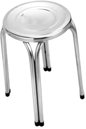 FytStycale Stapelhocker Sitzhocker Küchenstuhl Edelstahl Stapelbar Ohne Rückenlehne Pflegeleicht Stabil rutschfest für Wohnzimmer Esszimmer Büro Kinder, 30cm