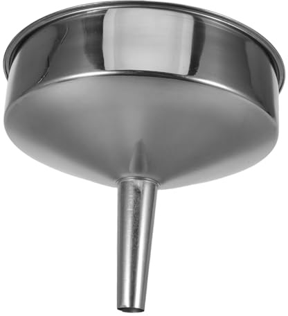 Imbuto Bocca Larga in Acciaio Inox per Carburante, Auto | Argento, Bordo Antiversamento, Forma di Precisione, per Oli Auto e Acqua in Ambito Industriale