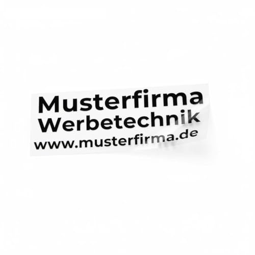 Auto Aufkleber mit Firmenname – personalisierbar mit Wunschtext & Webadresse – langlebige Vinylbeschriftung für Heckklappe, Türen & Fenster – wetterfest & UV-beständig – kein Hintergrund – Made in Ger