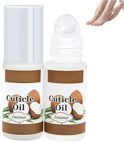Cuticle Oil Roller ball,Coconut Nail Oil&Cuticle Remover,Nail Strengthener&Growth Treatment Serum,Deeply Hydrating,Non-Greasy Formula,No Sticky Residue,Quick Absorption for Dry Nails and Salon Care