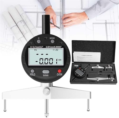 ERSINIAN Radius Gauge Diameter Gauge High Accuracy Digital Radius Indicator, Digital Radius Gauge with 5 Changeable Measuring Jaw, Radius Measurement Tool, Measuring Radius 5 mm - 700 mm