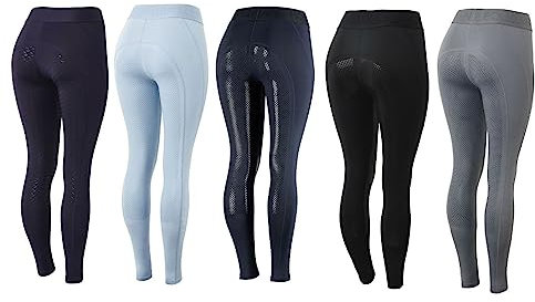 netproshop Damen Sommer Schlüpf Reithose Leggings Tights Vollbesatz Leicht Gr. 34-46, Damengroesse:40, Farbe:Dunkelblau