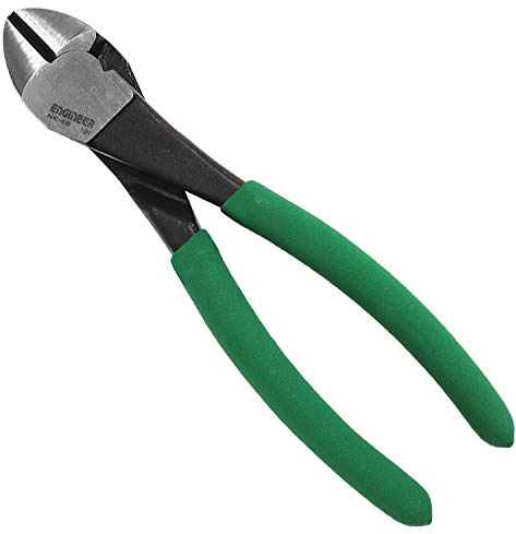 ENGINEER NK-48 Heavy Duty 8 Diagonal Cutting Pliers Made in Japan Professional Grade Nippers for Cutting Coarse Thread Screws & Piano Wires.