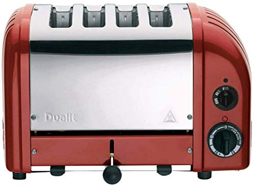 Dualit Grille-pain classique à 4 fentes avec cage à sandwich, rouge 40591