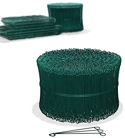 Heimfleiss® Lot de 1000 fils de liaison gainés en vert 1,4 x 100 à 300 mm (1000 pièces) – Fil de liaison en béton inoxydable et durable – Fil à œillets pour perceuse, pince à épiler et perceuse