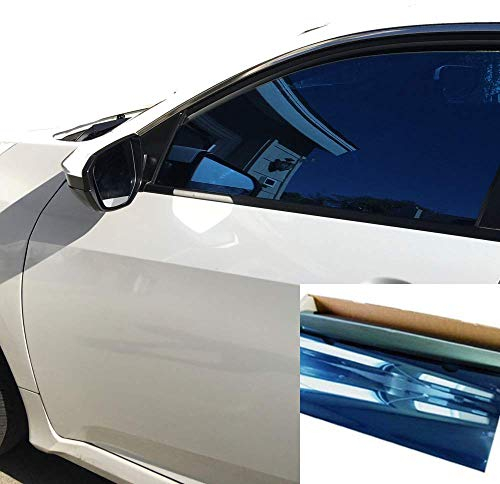 One Way Reflektierende Tönungsfolie für Autofenster, 10 % VLT. (101,6 cm x 25,4 cm), Blau