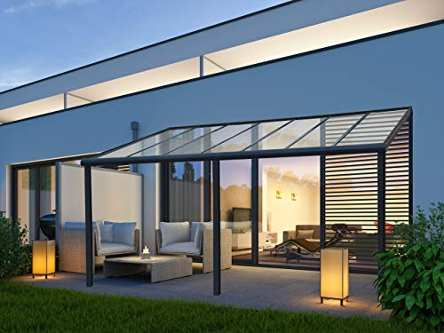 VITRO Terrassenüberdachung Aluminium 5x3,5m, Glas, Anthrazit