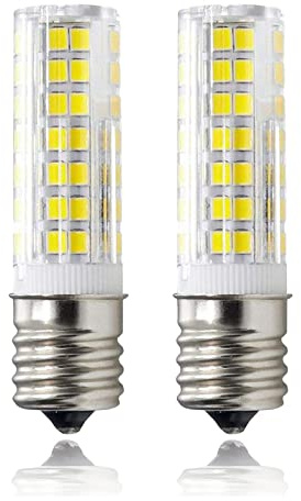 HXWY E17 LED Bulb for Microwave Oven Over Stove Appliance, 6W White (60W Halogen Bulbs Equivalent), 110-120V, Intermediate Base, Dimmable, Pack of 2