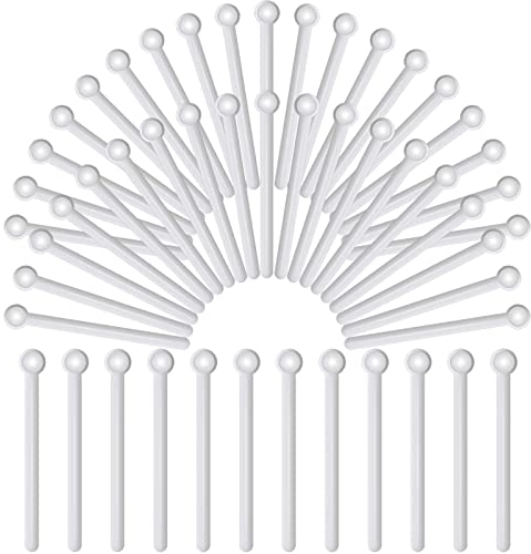 BLMHTWO 50 Pieces Milligram Measuring Spoons, Micro Scoops Micro Measuring Spoon 150 Milligram Plastic Measuring Spoons Measurement Tools Supplies for Seasoning Powder Laboratory Cosmetics(White)