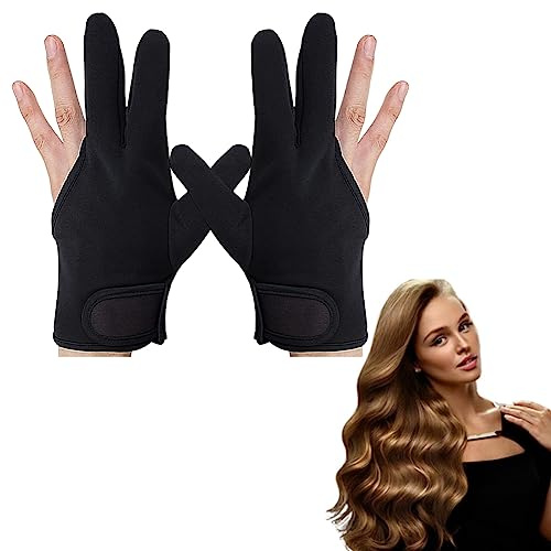 Frisyrhandskar, frisörhandskar, för styling av hår med plattång