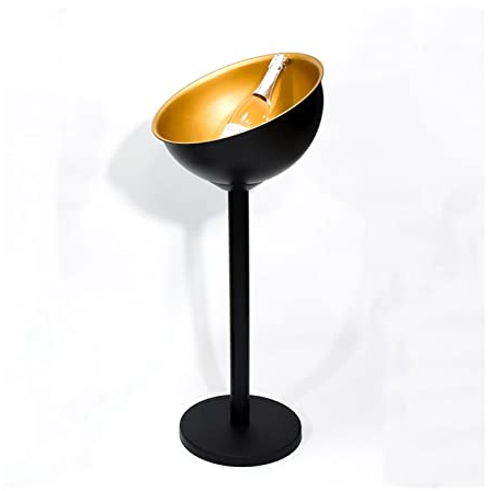 HEXEH Ice Bucket Stainless Steel Ice Bucket Vertical with Rack Champagne Bucket Thickened Ice Wine Basin Household Ice Bucket Bar Ktv Ice Cooler Drinks Cooler/Beer Bucket (Color : Gold)