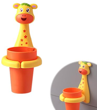 Nizirioo Zahnbürstenhalter für Babys und Kinder - Niedliche Tasse mit Wandhalterung (Süßes REH)