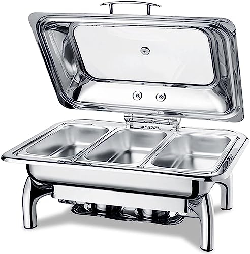 Lebensmittelheizer für Catering-Events – Lebensmittelheizkörper, rechteckiges Rolltop-Hot-Pot-Buffet-Set, Wassertopf (quadratische Keramik, einzeln)