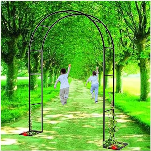 Arche De Jardin en Métal 120Cm 140Cm 240Cm 300Cm 350Cm Large Arche De Mariage Arceau À Rosiers Plante Grimpantes, Arche À Rosiers Exterieur Arche De Jardin,Noir,W3M*H2.2M