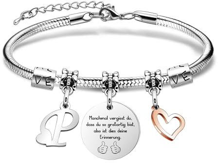 SAMORION 26 Brief Armband,Name Geschenk Inspirierende Armband,Manchmal Vergessen du,Dass Du So Großartig Bist Erinnerung Schmuck Für Frauen Geburtstagsg Armbänder für Freund Weihnachts Abschluss