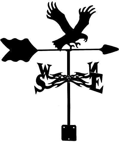 Wetterfahne aus Edelstahl, Segelboot, Angler, Hexe, Adler, Jäger, Retro-Bauernhofszene, Gartenwindfahne, dekorativer Windrichtungsanzeiger for Haus, Garage, Kuppel, Scheune(Eagle)