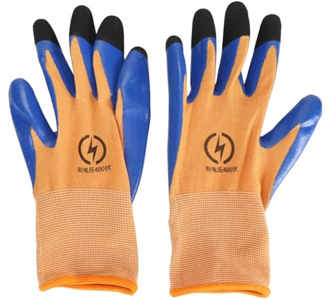 Ejoyous Electrical Insulated Gloves, Flame Retardant Touch Screen Rubber Low Voltage Voltage Insulating Gloves for Electrician Repair 400V