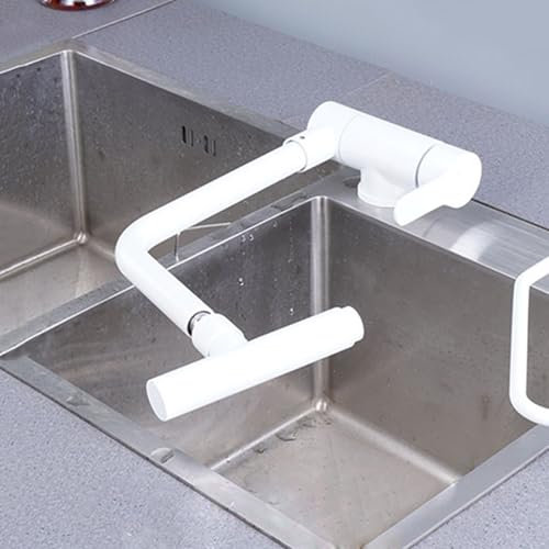 XJTNLB Vorfenster Küchenarmatur Klappbar Wasserhahn Spüle Küche Weiß 360° Drehbar Klappbare Spülenarmatur-C