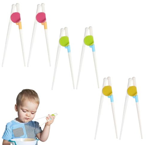 SULIUDAJI 6 Paare Kids Chopsticks, Children'S Chopsticks, Reusable Learning Sticks, Chinese Style Chopsticks With Silicone Training Sticks, Suitable For Beginners, Adults, Elderly And Children