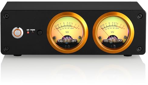 Douk Audio T13 Phono Preamp for MM Turntables Stereo Desktop Headphone Amplifier VU Meter