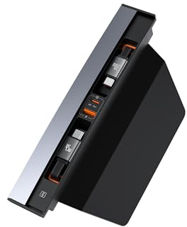 Baseus Hub USB 45W per Tesla Model Y e Model 3 2021 2022 2023, Caricabatteria Auto Multiporta 4 in 1, Docking Station con Hub Estraibile e Cavo di Ricarica Rapida, Accessori Model 3 e Model Y