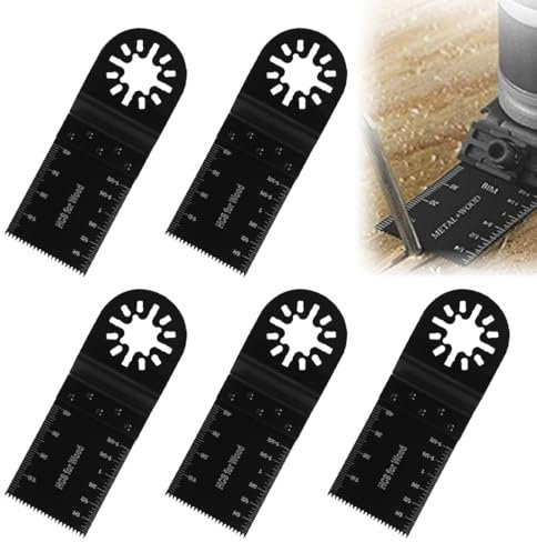 ZORTVUL 5 Pezzi Lame Utensile Multifunzione Oscillante Universale Accessori Per Utensili Oscillanti Multitool Per Legno Plastica Compatible Fein Multimaster Einhell Bosch