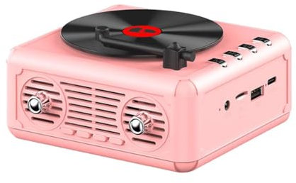 Radio retrò altoparlante incorporato, retro portatile radio lettore CD altoparlante con altoparlante integrato per audio domestico (venatura del legno)