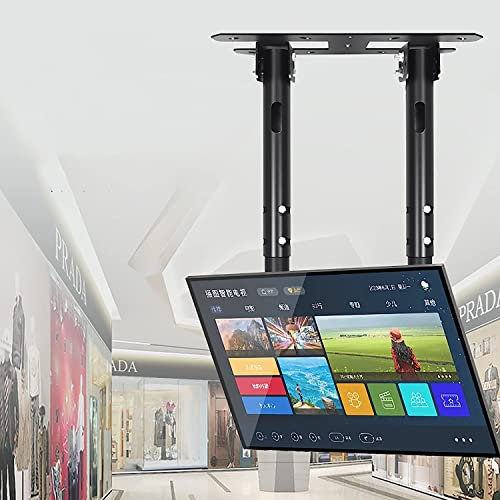 Supporto da soffitto per TV, supporto da soffitto per TV regolabile in altezza, adatto alla maggior parte dei televisori LCD LED al plasma da 60-100 pollici, schermo singolo a doppio palo, carica
