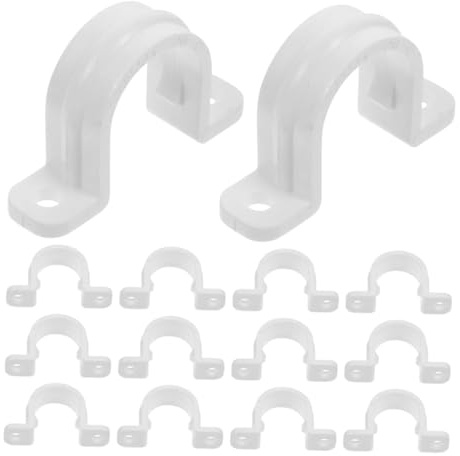 DOITOOL Colliers De Serrage Pvc De u 20 Mm, Supports De Tuyauterie Robustes En Plastique, Connecteurs De Tube Pratiques Pour Fixation De Tuyaux, Lot De 20 Pièces, Usage Intérieur Et Extérieur