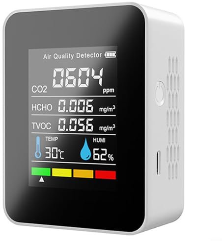 Détecteur de dioxyde de carbone compact indispensable pour l'agriculture et les bureaux (blanc)