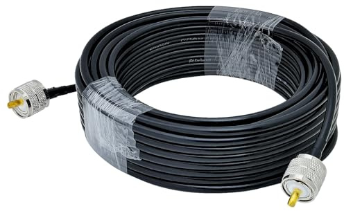 ACONRFTOL RG58 Cavo UHF PL259 UHF maschio a spina UHF RG58 cavo 15 m RG-58 cavo di prolunga a bassa perdita per adattatore UHF CB radio amatoriale antenna radio analizzatore SWR metro radio