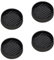 2X2 Round Rubber Caster Cups, 4Pcs Black Rubber Feet for Furniture to Prevent Sliding for Bed Couch Chair Desk Chair Stoppers