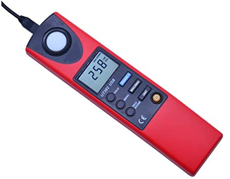 Luxmetro portatile, esposimetro UT382 20-20000 Lux lumen Meter Digital Light USB Strumento di misura, luce di illuminazione Digital Meter Meter ambiente Handheld Temperatura Meter per interni ed ester