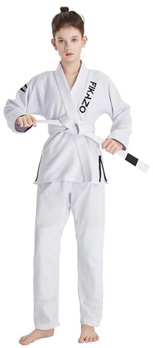 Fikazo Kids BJJ Gi | Brazilian Jiu Jitsu Uniform for Children Durable Pant & Jacket with Belt