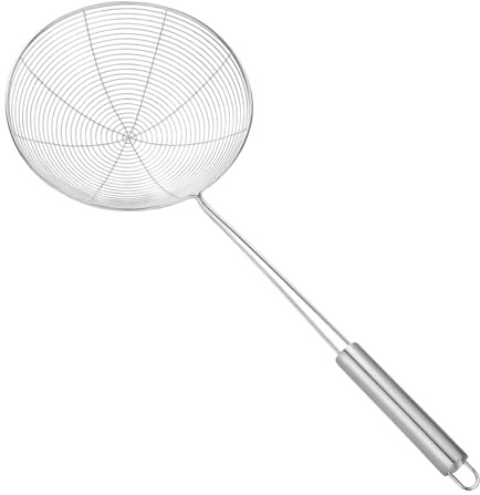 Espumadera de acero inoxidable 14 cm, cuchara araña para freír, pasta, raviolis y alimentos fritos, utensilio de cocina resistente y duradero
