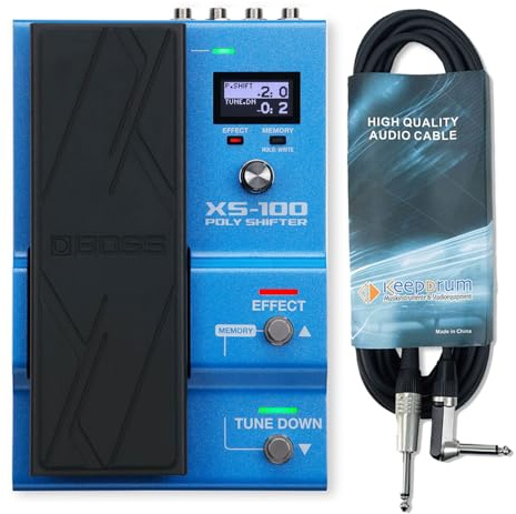 Boss XS-100 Effektgerät Poly Shifter Pedal mit keepdrum Klinkenkabel