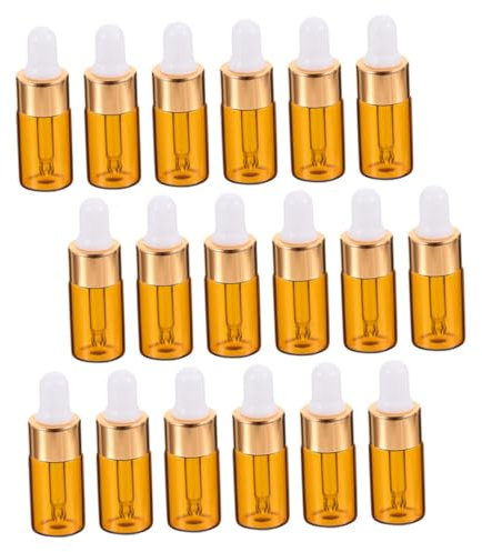 GOOHOCHY 25 pièces Flacon Verre Mini avec Pipette Compte-gouttes Lot de Bouteilles de Voyage Translucides Étanches et Pratiques pour Huiles Essentielles et Liquides Couleur Aléatoire